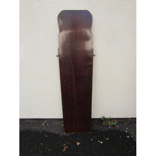 1538 - A mahogany framed wall mounted dressing mirror, 136cm tall x 35cm wide