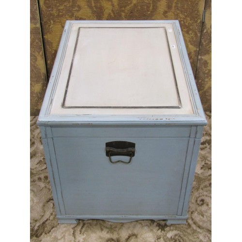 1159 - A painted blanket box, 50cm high x 67cm x 48cm