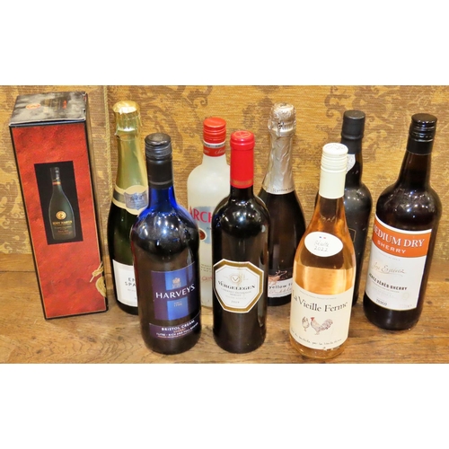 1128 - Three boxes of alcohol to include Blandy's Duke of Cumberland Madeira, Bergelegen Cabernet Sauvignon... 