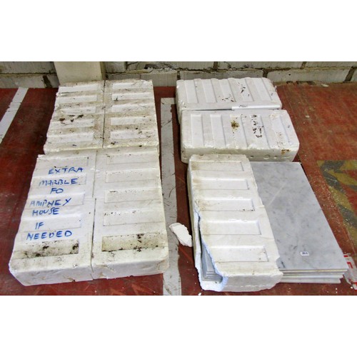 1488 - Quantity of Italian square marble flooring tiles, 20 tiles, each 40cm square x 1cm thickness