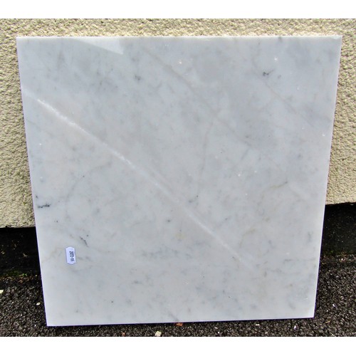 1488 - Quantity of Italian square marble flooring tiles, 20 tiles, each 40cm square x 1cm thickness