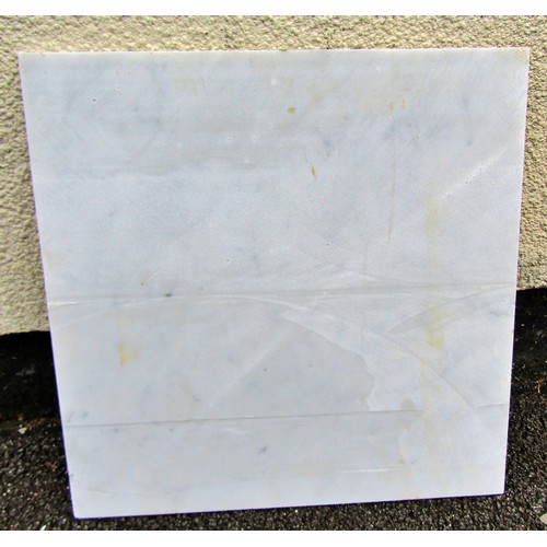 1488 - Quantity of Italian square marble flooring tiles, 20 tiles, each 40cm square x 1cm thickness