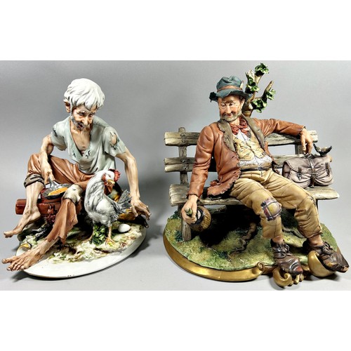 156 - Two large Capodimonte figure groups (2).