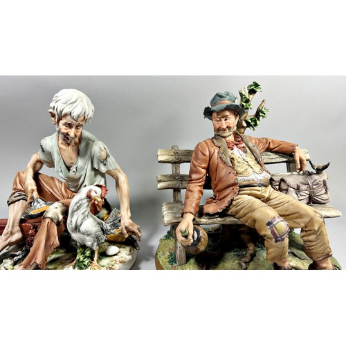 156 - Two large Capodimonte figure groups (2).