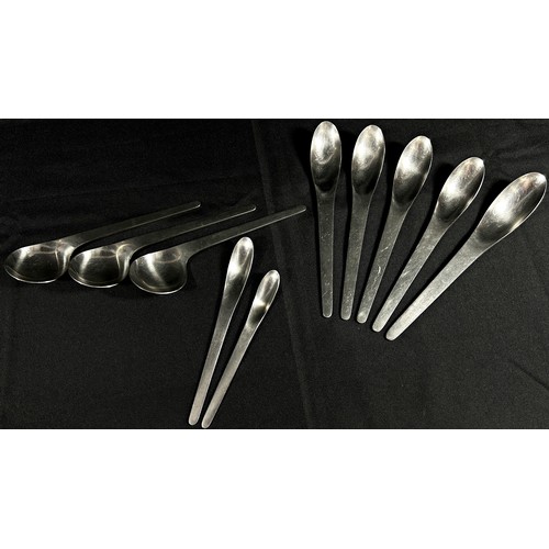 199 - A selection of stainless steel cutlery from Denmark designed by A Michelsen, five spoons, eight fork... 