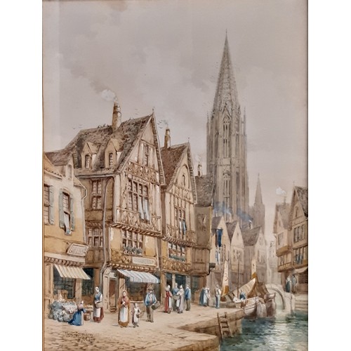 1674 - Henry Thomas Schafer (1854-1915) - Two watercolours to include: 'Ulm, Germany', and 'Louviers Rouen,... 