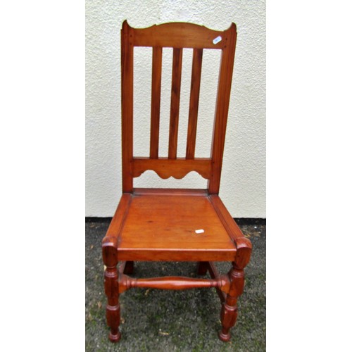 1482 - A Bermuda Cedarwood bannister back chair with solid seat and turned supports for an almost exact com... 