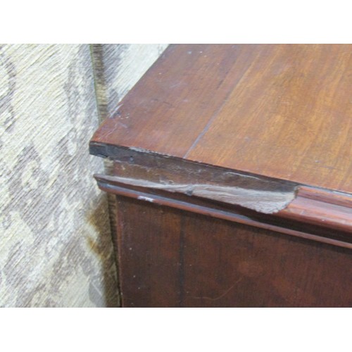 1558 - A regency mahogany and oak lined chest of three long and two short drawers on bracket supports, 105c... 