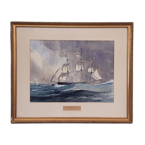 1695 - Percy Dalton (1906-1982) watercolour - 'Clipper Ship 'Winged Racer' of New York 1767 tons Built at E... 