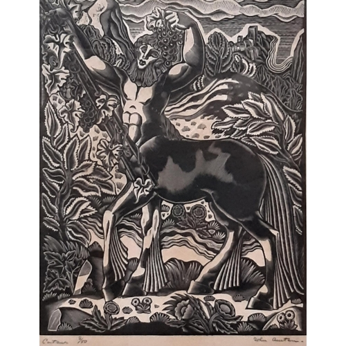 1701 - John Austen (1886-1948) - 'Centaur', limited edition wood block print, signed, titled and numbered 2... 