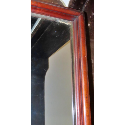 1309 - A vintage full length dressing mirror with simple rectangular stepped and moulded frame, probably fr... 