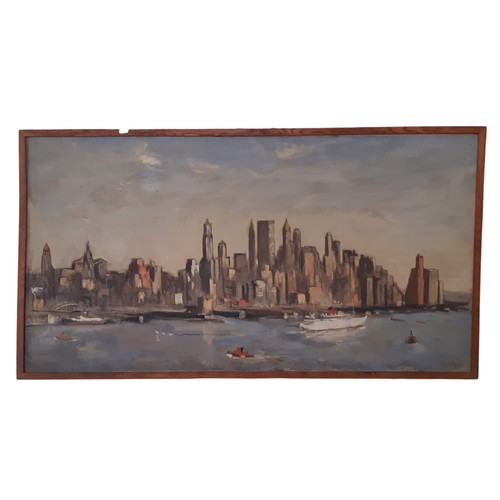 1718 - Gerald Vivian Davis (American, 1899-1987) - New York City Skyline (1963), signed and dated lower rig... 