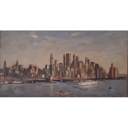 1718 - Gerald Vivian Davis (American, 1899-1987) - New York City Skyline (1963), signed and dated lower rig... 