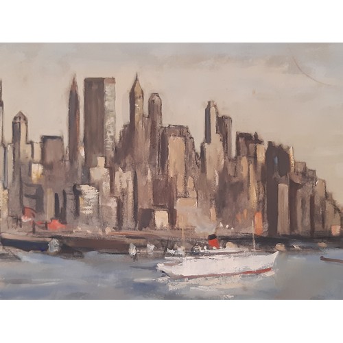 1718 - Gerald Vivian Davis (American, 1899-1987) - New York City Skyline (1963), signed and dated lower rig... 