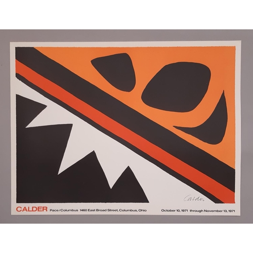 1732 - Alexander Calder poster for Pace/Columbus exhibition 1971, 64 x 82 cm, unframed (presentation sleeve... 