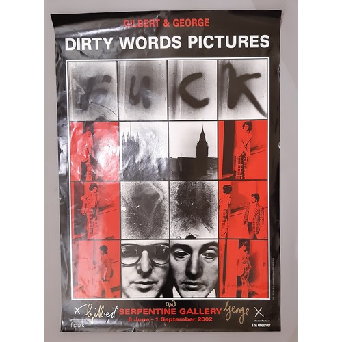 1734 - Gilbert & George signed Serpentine Gallery Exhibition poster, June 6 - September 1 2002, 100 x 70 cm... 