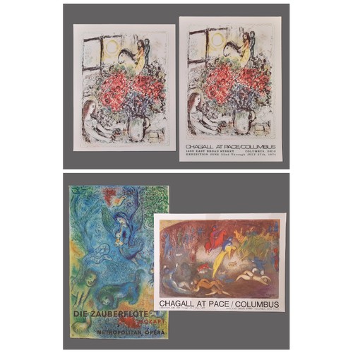 1740 - Four Marc Chagall posters: 'Die Zauberflöte, Mozart, Metropolitan Opera' Mourlot; Chagall at Pace/Co... 