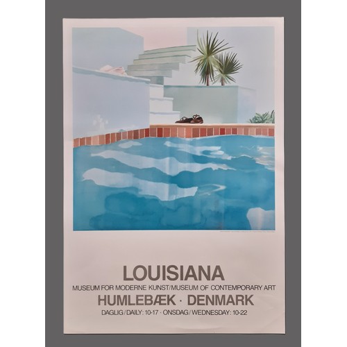 1752 - David Hockney 'Lousiana' exhibition poster at the Museum of Contemporary Art, Denmark, with print of... 