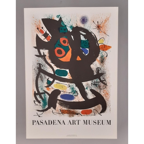 1751 - Joan Miro poster: Pasadena Art Museum, printed by Mourlot, 80 x 57 cm, unframed (Presentation sleeve... 