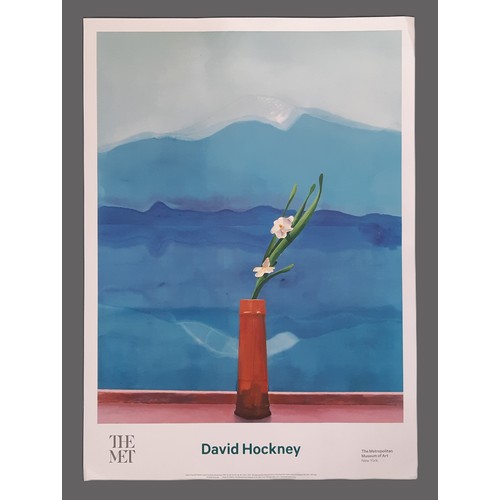 1745 - David Hockney 'Mount Fuji and Flowers' (1972) poster, The Metropolitan Museum of Art, 2016, offset l... 