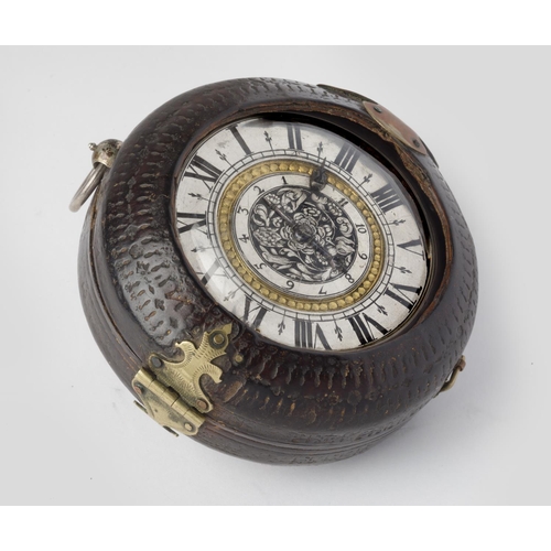 333 - David Bouquet, London
A rare silver clock-watch with alarm
Circa 1660-1665.
 
The 8cm diameter gilt-... 