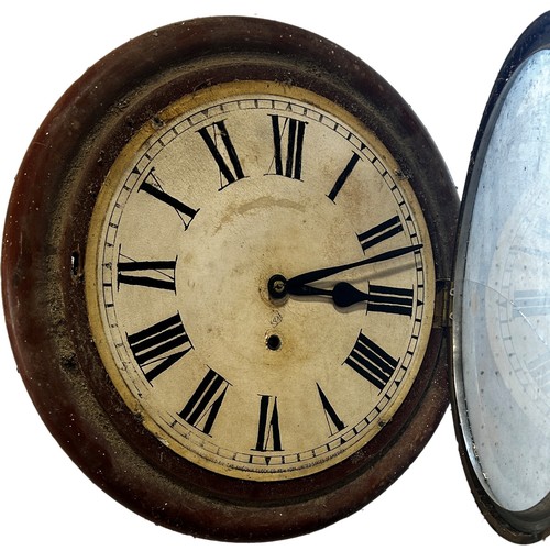 334 - A 19th century American mahogany cased wall clock, 12” dial.