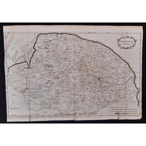 1769 - A folder of seven engraved county maps mostly by Robert Morden, to include: 'Suffork', 'Hertfordshir... 