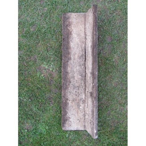 1055 - Group of five weathered stone ridge tiles