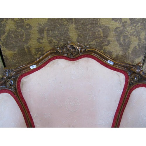 1141 - French salon chair with carved and moulded show wood frame