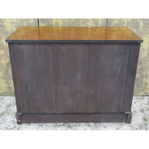 1156B - Edwardian mahogany bedroom chest of two long and two short drawers, with banded detail, 81cm high x ... 