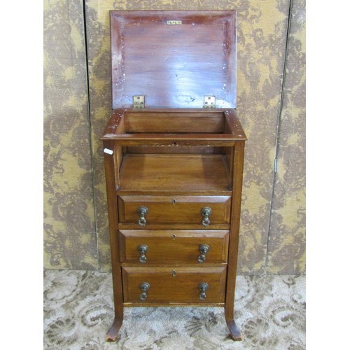 1135 - Edwardian mahogany two-tier occasional table of oval form, together with a towel rail, a side cabine... 