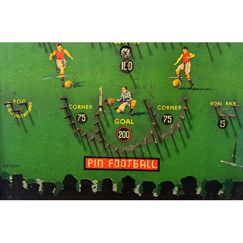 361 - An Association Football 'Pin Football' bagatelle board with four ball bearings.