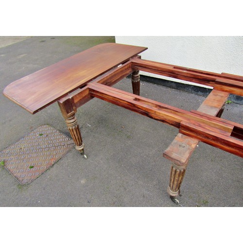 1576 - A good example of a 19th century mahogany pull out extending dining table, the rectangular top with ... 