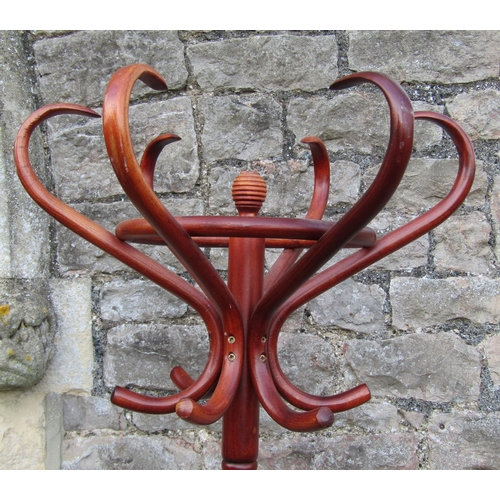 1282 - A bentwood floor standing hat and coat stand, 196cm (full height)