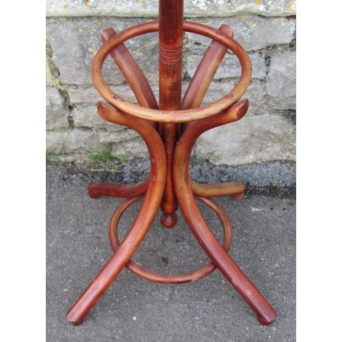 1282 - A bentwood floor standing hat and coat stand, 196cm (full height)