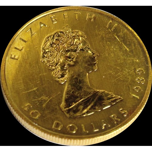 303 - Elizabeth II (1952 - 2022) Canada 50 Dollars, 1989, 31g (one coin).