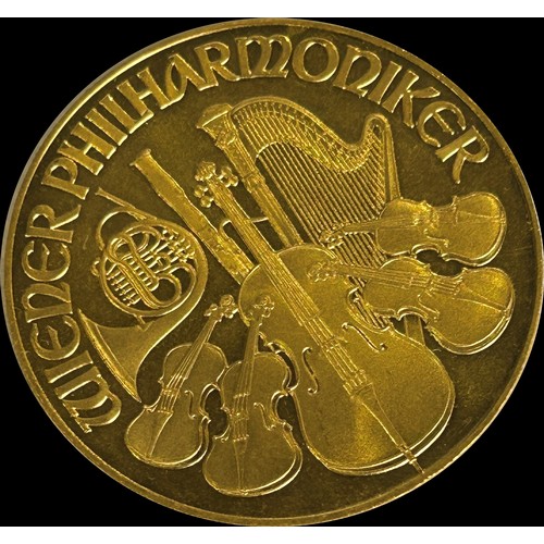 302 - Austria, 2000 Schilling, Weiner Philharmoniker gold medallion 1993, 31g (one coin).