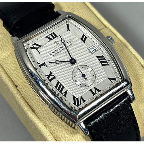 323 - Dreyfuss & Co: A gentleman’s ‘1924’ model quartz wristwatch, dial with Roman numerals and date apert... 