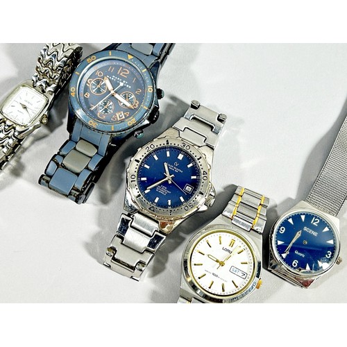 330 - A mixed collection, various vintage quartz wristwatches, designer examples to include Marc Jacobs, t... 