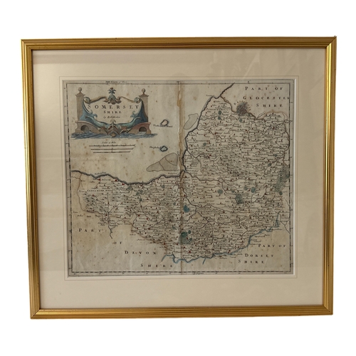 1773 - Robert Morden (c.1650-1703) - 'Somersetshire', engraved map, 36 x 42 cm, mounted, glazed and framed