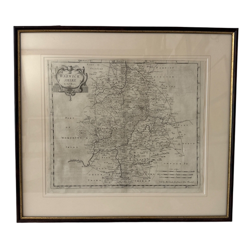 1774 - Robert Morden (c.1650-1703) - 'Warwickshire', engraved map, 38 x 44 cm, mounted, glazed and framed