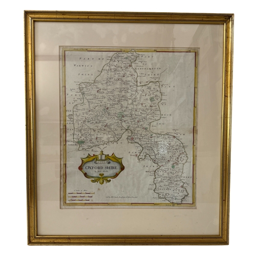 1775 - Robert Morden (c.1650-1703) - 'Oxfordshire', engraved map, 37 x 43 cm, mounted, glazed and framed