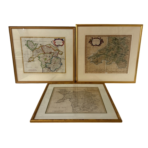 1776 - Three engraved maps of Wales, to include: Robert Morden (c.1650-1703) - 'North Wales' and 'South Wal... 