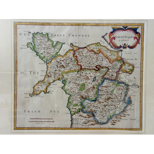 1776 - Three engraved maps of Wales, to include: Robert Morden (c.1650-1703) - 'North Wales' and 'South Wal... 