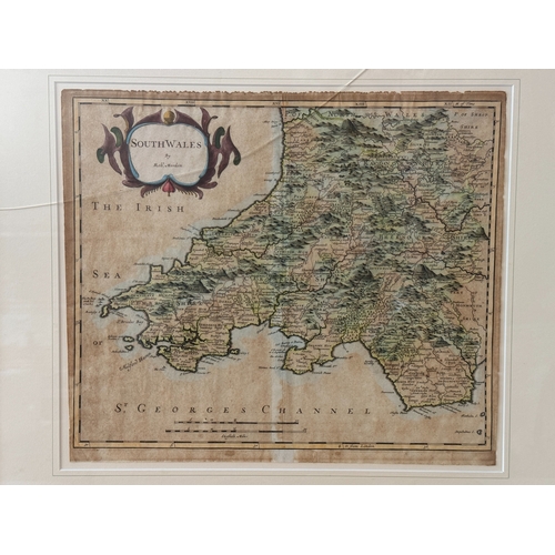 1776 - Three engraved maps of Wales, to include: Robert Morden (c.1650-1703) - 'North Wales' and 'South Wal... 