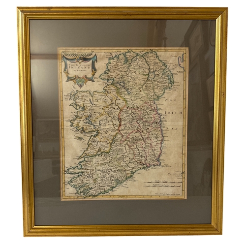 1782 - Robert Morden (c.1650-1703) - 'The Kingdom of Ireland', engraved map, 35 x 42 cm, mounted, glazed an... 