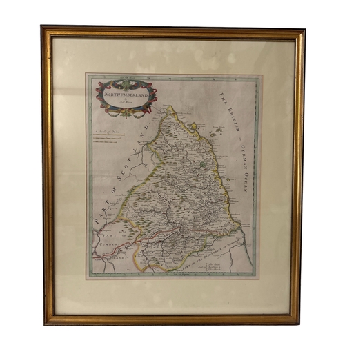 1783 - Robert Morden (c.1650-1703) - 'Northumberland', engraved map, 37 x 43 cm, mounted, glazed and framed