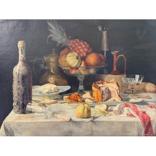 1816 - Louis Joseph Alexandre (19th-20th century) - 'Restes: Still Life', oil on canvas, signed upper left,... 