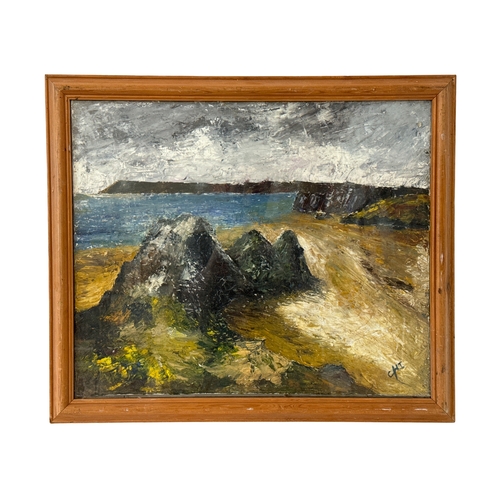 1820 - Chi (20th Century) - Coastal view, oil on canvas, signed lower right, 50 x 60 cm, glazed and framed