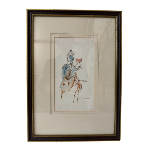 1821 - T. Weston after Ronald William Fordham Searle (1920-2011) - 'Chairman of House & Wine' watercolour, ... 